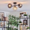 Gastor ceiling light, globe light Amber, clear, Smoke-coloured, 3-light sources