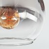 Koyoto ceiling light, globe light clear, Smoke-coloured, 3-light sources