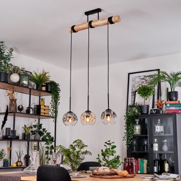 Ripoll hanging light, globe light, pendant light Ecru, black, 3-light sources