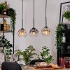 Ripoll hanging light, globe light, pendant light Ecru, black, 3-light sources