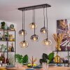 Apedo hanging light, pendant light Amber, clear, Smoke-coloured, 6-light sources