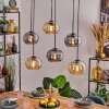 Apedo hanging light, pendant light Amber, Smoke-coloured, 6-light sources
