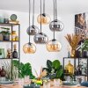 Apedo hanging light, pendant light Amber, Smoke-coloured, 6-light sources