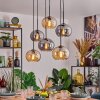 Apedo hanging light, pendant light Amber, Smoke-coloured, 6-light sources