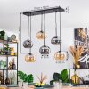 Apedo hanging light, pendant light Amber, Smoke-coloured, 6-light sources