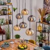 Apedo hanging light, pendant light Amber, Smoke-coloured, 6-light sources