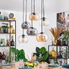 Apedo hanging light, pendant light Amber, clear, Smoke-coloured, 6-light sources