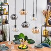 Apedo hanging light, pendant light Amber, clear, Smoke-coloured, 6-light sources