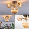 Chehalis ceiling light, globe light gold, black, 3-light sources