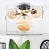 Chehalis ceiling light, globe light gold, black, 3-light sources