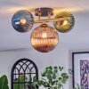 Chehalis ceiling light, globe light gold, black, 3-light sources