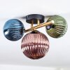 Chehalis ceiling light, globe light gold, black, 3-light sources