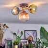 Chehalis ceiling light, globe light gold, black, 3-light sources