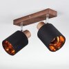 Fallhagen ceiling light, ceiling spotlight chrome, Dark wood, 2-light sources