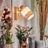 Fallhagen wall light, wall spotlight chrome, Light wood, 1-light source