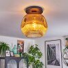 Ripoll ceiling light, globe light gold, clear, 1-light source