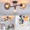 Gastor ceiling light, globe light Amber, clear, Smoke-coloured, 3-light sources