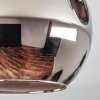 Koyoto ceiling light, globe light chrome, Smoke-coloured, 3-light sources