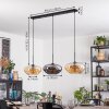 Mertola hanging light, pendant light black, 3-light sources