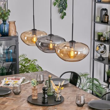 Mertola hanging light, pendant light black, 3-light sources