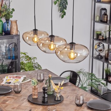 Mertola hanging light, pendant light black, 3-light sources