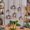 Apedo hanging light, pendant light clear, Smoke-coloured, 6-light sources