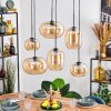 Apedo hanging light, pendant light Amber, 6-light sources