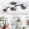 Chehalis ceiling light, globe light chrome, Smoke-coloured, 4-light sources