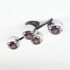 Chehalis ceiling light, globe light chrome, Smoke-coloured, 4-light sources