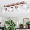 Fallhagen ceiling light, ceiling spotlight chrome, Dark wood, 4-light sources