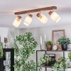 Fallhagen ceiling light, ceiling spotlight chrome, Dark wood, 4-light sources
