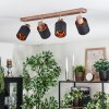Fallhagen ceiling light, ceiling spotlight chrome, Dark wood, 4-light sources