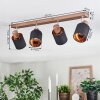 Fallhagen ceiling light, ceiling spotlight chrome, Dark wood, 4-light sources