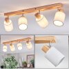 Fallhagen ceiling light, ceiling spotlight chrome, Light wood, 4-light sources