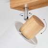 Fallhagen ceiling light, ceiling spotlight chrome, Light wood, 4-light sources