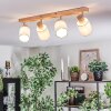 Fallhagen ceiling light, ceiling spotlight chrome, Light wood, 4-light sources