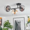 Koyoto ceiling light, globe light Amber, clear, Smoke-coloured, 3-light sources