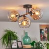 Ripoll ceiling light, globe light Amber, clear, 3-light sources