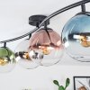 Gastor ceiling light, globe light blue, chrome, green, clear, coppery, Smoke-coloured, 4-light sources