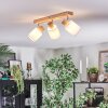 Fallhagen ceiling light, ceiling spotlight chrome, Light wood, 3-light sources