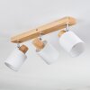 Fallhagen ceiling light, ceiling spotlight chrome, Light wood, 3-light sources