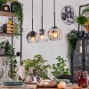 Koyoto hanging light, globe light, pendant light Ecru, black, 3-light sources