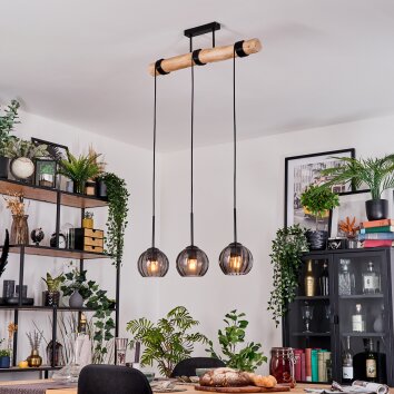 Koyoto hanging light, globe light, pendant light Ecru, black, 3-light sources