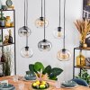 Apedo hanging light, globe light, pendant light Amber, clear, Smoke-coloured, 6-light sources