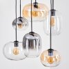 Apedo hanging light, globe light, pendant light Amber, clear, Smoke-coloured, 6-light sources