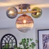 Chehalis ceiling light, globe light gold, black, 3-light sources