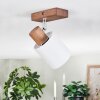 Fallhagen ceiling light, ceiling spotlight chrome, Dark wood, 1-light source