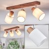Fallhagen ceiling light, ceiling spotlight chrome, Dark wood, 3-light sources