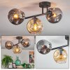 Ripoll ceiling light, globe light Amber, Smoke-coloured, 3-light sources