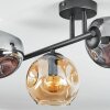 Ripoll ceiling light, globe light Amber, Smoke-coloured, 3-light sources